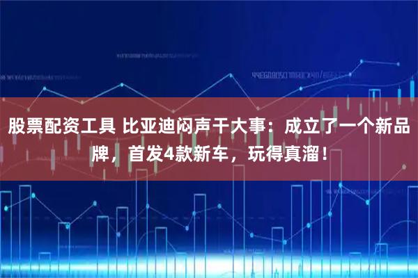 股票配资工具 比亚迪闷声干大事：成立了一个新品牌，首发4款新车，玩得真溜！
