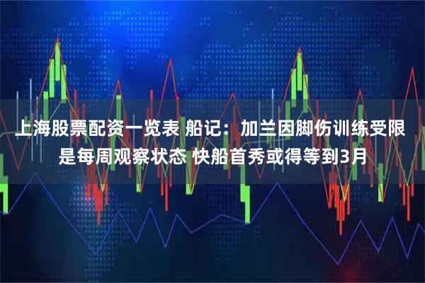 上海股票配资一览表 船记：加兰因脚伤训练受限 是每周观察状态 快船首秀或得等到3月