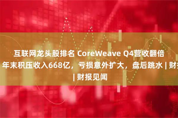 互联网龙头股排名 CoreWeave Q4营收翻倍猛增，年末积压收入668亿，亏损意外扩大，盘后跳水 | 财报见闻