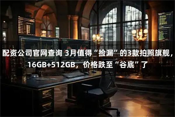 配资公司官网查询 3月值得“捡漏”的3款拍照旗舰，16GB+512GB，价格跌至“谷底”了